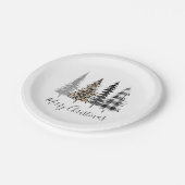 Moderne kerstbomen papieren bordje (Gekanteld)