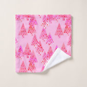 Moderne kerstbomen, pastroze bad handdoek (Wasdoekje)
