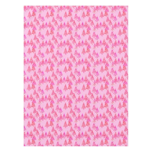 Moderne kerstbomen, pastroze tafelkleed (Voorkant)