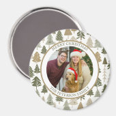 Moderne kerstbomen patroon Familiefoto Magneet (Voorkant / Achterkant)