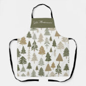 Moderne kerstbomen Patroon naam Schort (Voorkant)