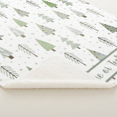 Moderne kerstbomen Sage Green Aangepast Sherpa Deken (3/4)