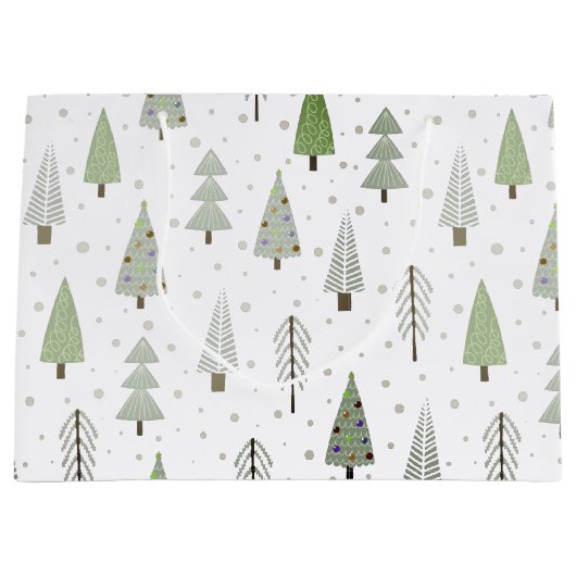 Moderne kerstbomen Sage Green Abstract Pattern Groot Cadeauzakje (Voorkant)