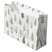 Moderne kerstbomen Sage Green Abstract Pattern Groot Cadeauzakje (Voorkant Gekanteld)