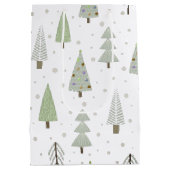 Moderne kerstbomen Sage Green Abstract Pattern Medium Cadeauzakje (Achterkant)