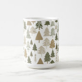 Moderne kerstbomen Sage Olive Green Pattern Koffiemok (Center)
