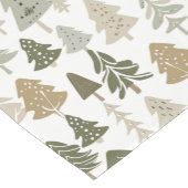 Moderne kerstbomen Sage Olive Green Pattern Korte Tafelloper (Hoek)