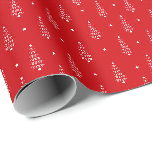 Moderne Kerstbomen & Sterren Vakantie Cadeaupapier
