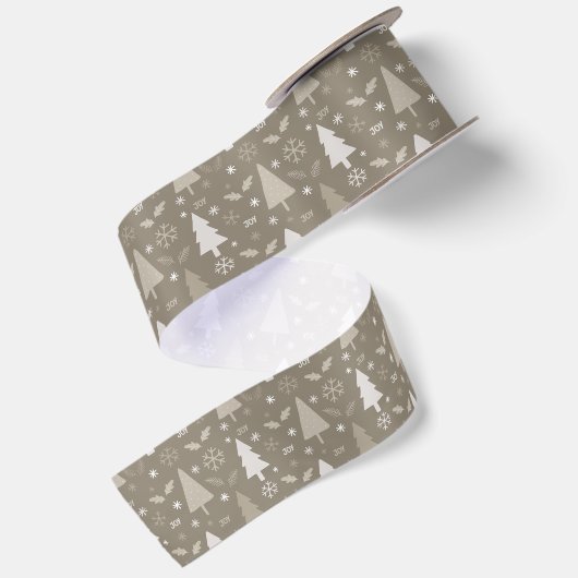 Moderne Kerstbomen Taupe Lint (Achterkant)
