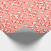 Moderne kerstbomen voor metalen - koraal sinaasapp cadeaupapier (Hoek)