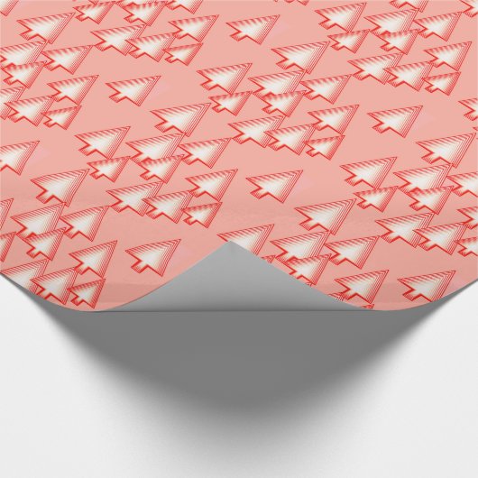 Moderne kerstbomen voor metalen - koraal sinaasapp cadeaupapier (Hoek)