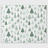 Moderne kerstbomen wit en groen cadeaupapier (Vlak)