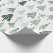 Moderne kerstbomen wit en groen cadeaupapier (Hoek)