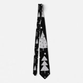 Moderne kerstbomen - zwart grijs patroon stropdas (Achterkant)