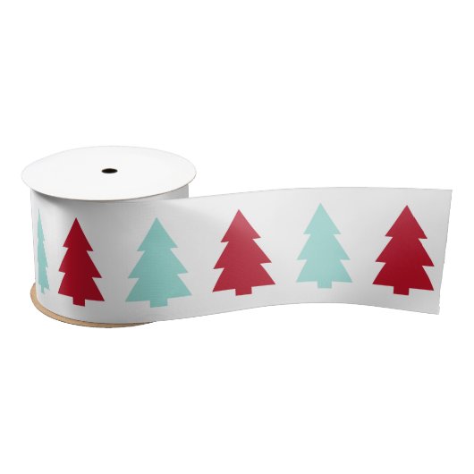 Moderne kerstboom, Aqua en Red Lint (Spoel)