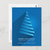 Moderne Kerstboom Bedrijfsbegroeting Vakantie P Briefkaart (Voorkant / Achterkant)