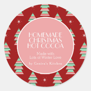 Moderne Kerstboom Cacao Thuismix Ronde Sticker