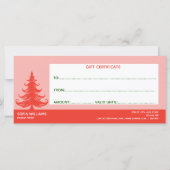 Moderne Kerstboom Cadeaubon Certificaat (Achterkant)