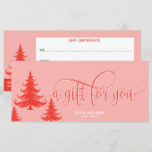 Moderne Kerstboom Cadeaubon Certificaat (Voorkant / Achterkant)