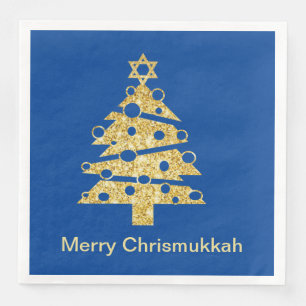 Moderne Kerstboom Chrismukkah Papieren Servet