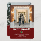 Moderne kerstboom donkerrode aankondiging (Voorkant / Achterkant)