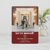 Moderne kerstboom donkerrode aankondiging (Staand voorkant)