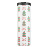 Moderne kerstboom Elf Cats Snowflakes Thermosbeker (Achterkant)