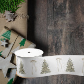 Moderne kerstboom en schattige boog Patroon Lint