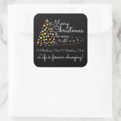 Moderne kerstboom, feestvierkant sticker (Tas)