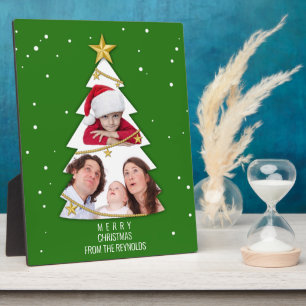 Moderne kerstboom foto Collage Green Fotoplaat