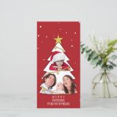 Moderne kerstboom Foto Collage Red (Staand voorkant)