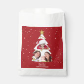 Moderne kerstboom Foto Collage Red Bedankzakje (Voorkant)