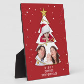 Moderne kerstboom Foto Collage Red Fotoplaat (Zijkant)