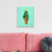 Moderne kerstboom ijskunst canvas afdruk (Insitu (Woonkamer))