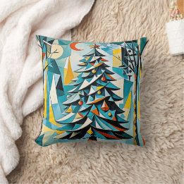 Moderne kerstboom illustratie 2-Sierkussen Kussen