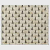 Moderne kerstboom in de bosbouw cadeaupapier (Vlak)