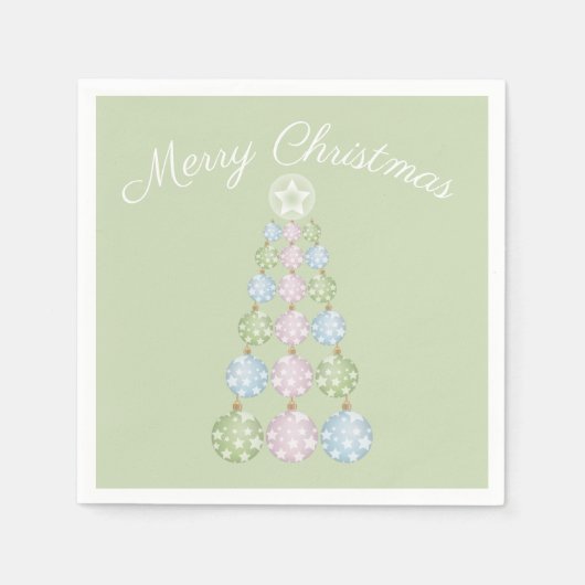 Moderne kerstboom in drie parelkleuren servet (Voorkant)
