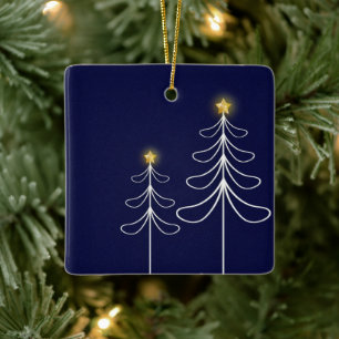 Moderne kerstboom keramisch ornament