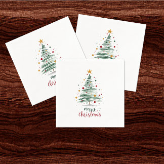 Moderne Kerstboom met Kwaststreek Servet