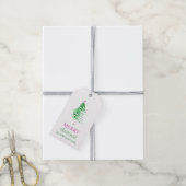 Moderne kerstboom met Waterverf Cadeaulabel (Met Touw)
