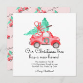 Moderne kerstboom Nieuwe Home Car Script Verhuizen Aankondiging (Voorkant / Achterkant)