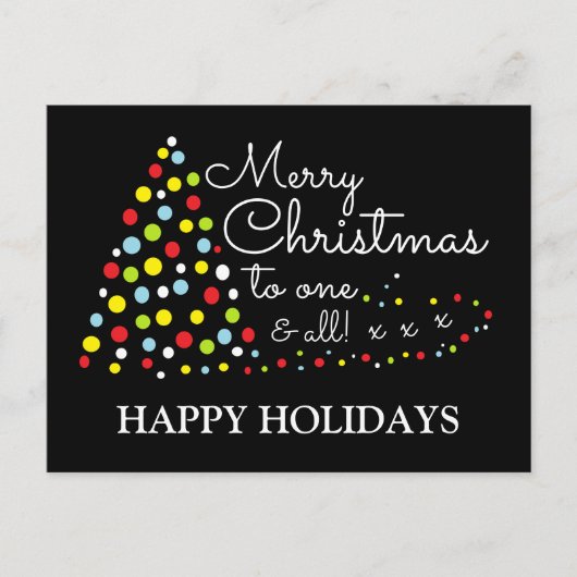 Moderne kerstboom, Prettige feestdagen vakantiepos (Voorkant)