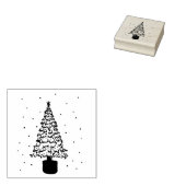 Moderne kerstboom 	rubberstempel (Gestempeld)