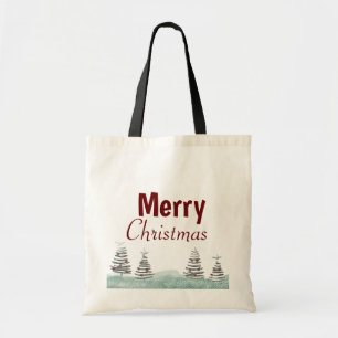 Moderne Kerstboom Sneeuw Landschap Tote Bag