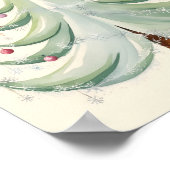 Moderne kerstboom uit de middeleeuwen poster (Hoek)