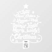 Moderne Kerstboom uitspraken typografie logo Raamsticker (Vel)