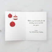 Moderne Kerstboom Versieringen Sneeuw Feestdagen Kaart (Binnen)