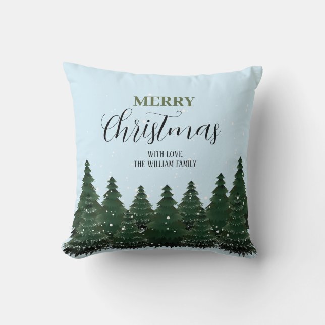 Moderne kerstboom | Vrolijk kerstfeest Kussen (Voorkant)