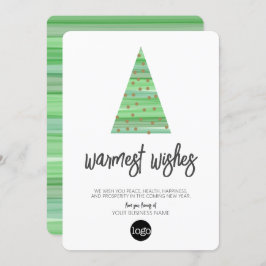 Moderne kerstboom - waterverf script Business Feestdagenkaart