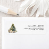 Moderne Kerstboom Winter Retouradres Etiket (Insitu)
